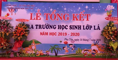 TRƯỜNG MẦM NON PHÚ TÂN TỔ CHỨC LỄ TỔNG KẾT, LỄ RA TRƯỜNG HỌC SINH LỚP LÁNĂM HỌC 2019 - 2020