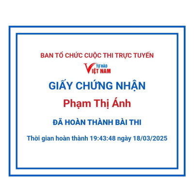 Công đoàn cơ sở trường mầm non Phú Tân  tham gia cuộc thi trực tuyến “Tự hào Việt Nam”