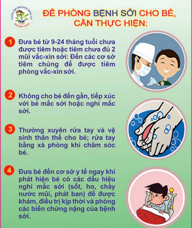 ĐỂ PHÒNG BỆNH SỞI CHO BÉ CẦN THỰC HIỆN